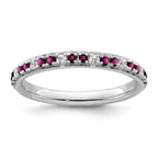 14k White Gold Stackable Expressions Rhodolite Garnet and Dia. Ring