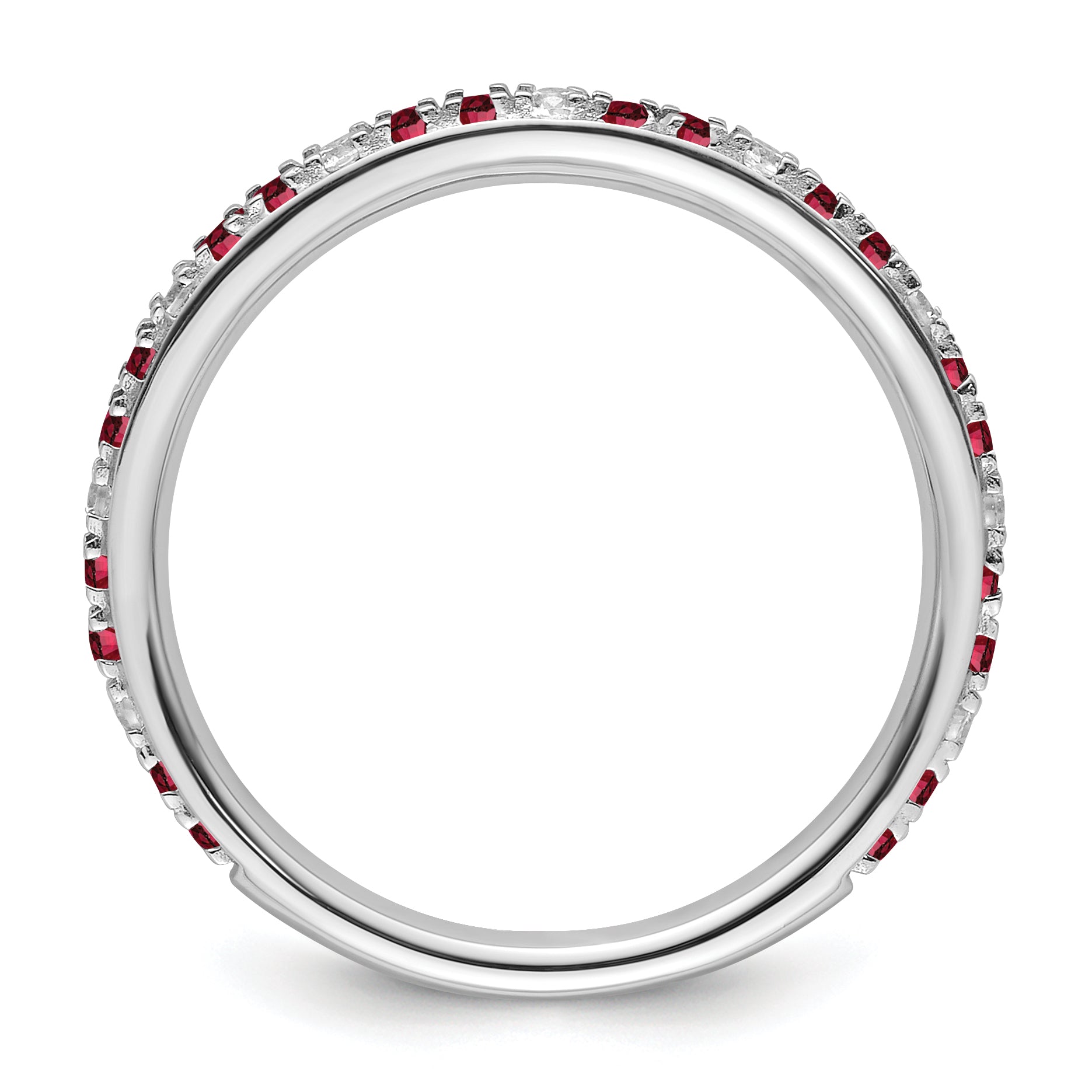 14k White Gold Stackable Expressions Created Ruby and Dia. Ring Secondary image