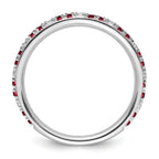 14k White Gold Stackable Expressions Created Ruby and Dia. Ring