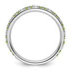 14k White Gold Stackable Expressions Peridot and Diamond Ring