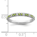14k White Gold Stackable Expressions Peridot and Diamond Ring