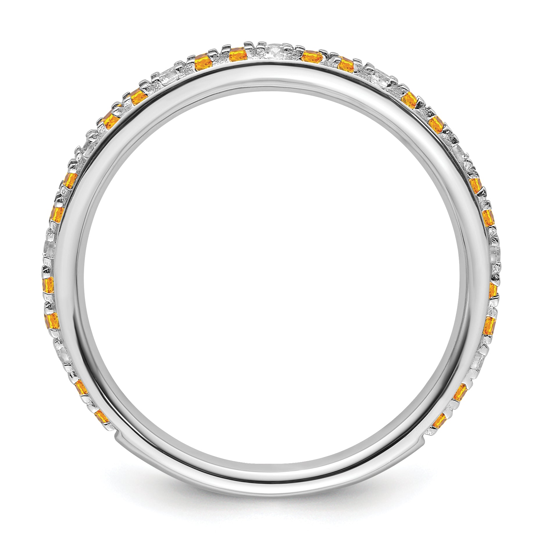 14k White Gold Stackable Expressions Citrine and Diamond Ring Secondary image