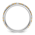 14k White Gold Stackable Expressions Citrine and Diamond Ring