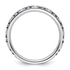 14k White Gold Stackable Expressions Cr.Sapphire and Diamond Ring