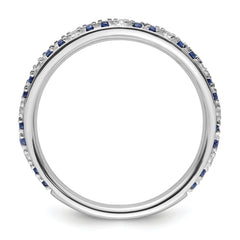 14k White Gold Stackable Expressions Cr.Sapphire and Diamond Ring