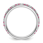 14k White Gold Stackable Expressions Pink Tourmaline/Diamond Ring
