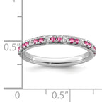 14k White Gold Stackable Expressions Pink Tourmaline/Diamond Ring