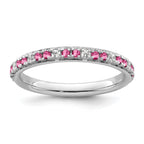 14k White Gold Stackable Expressions Pink Tourmaline/Diamond Ring