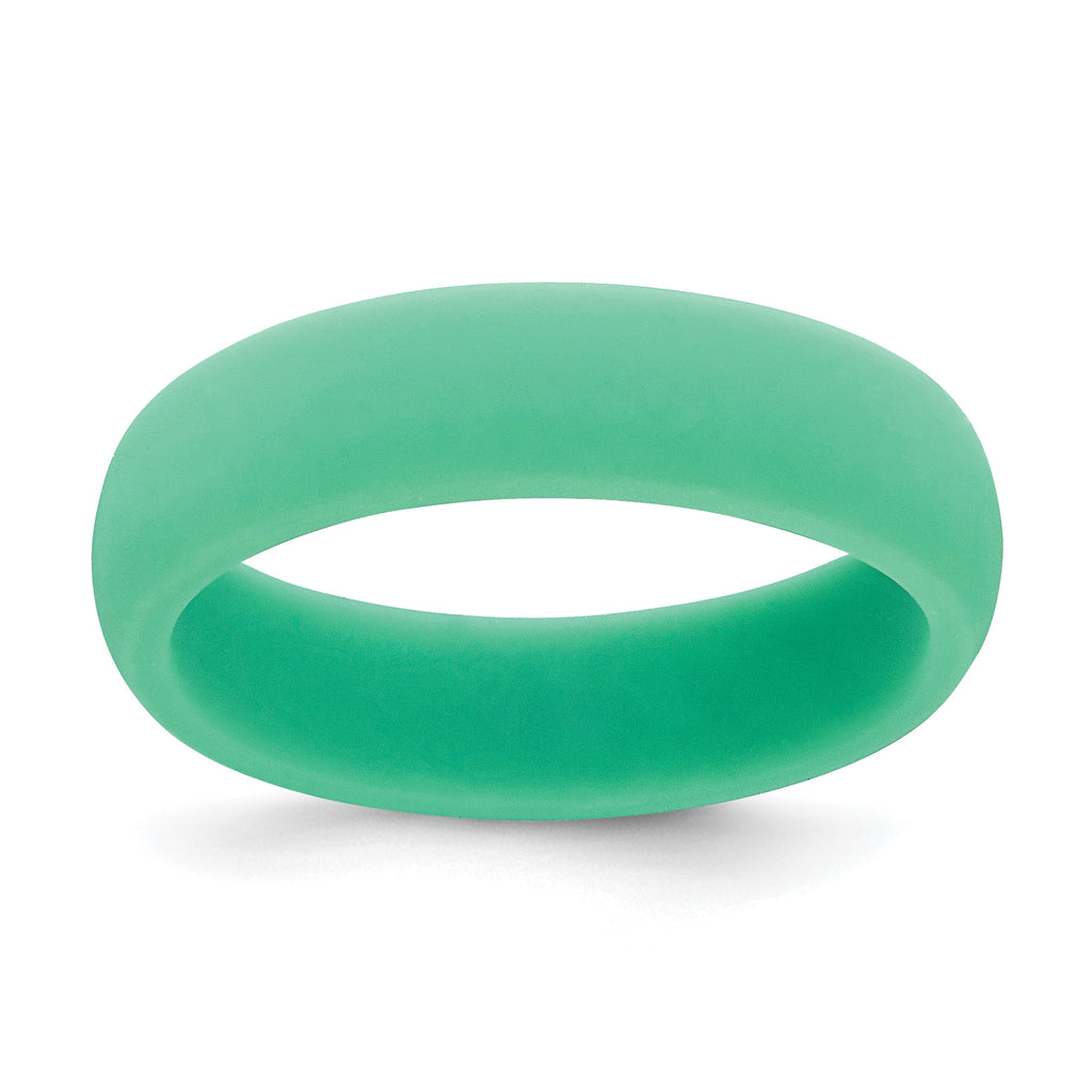 Silicone Mint Green 5.7mm Domed Band Size 9