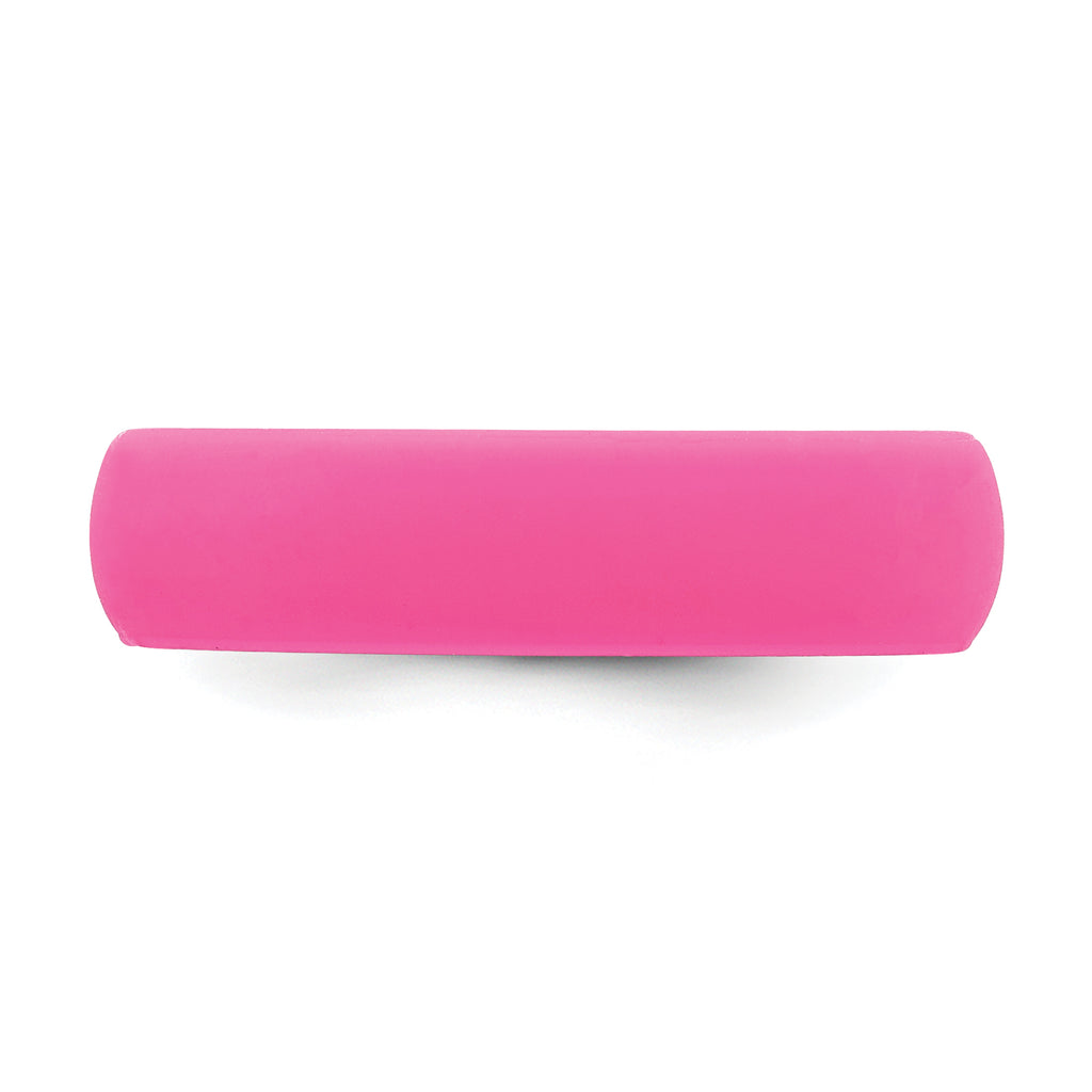 Silicone Hot Pink 5.7mm Domed Band