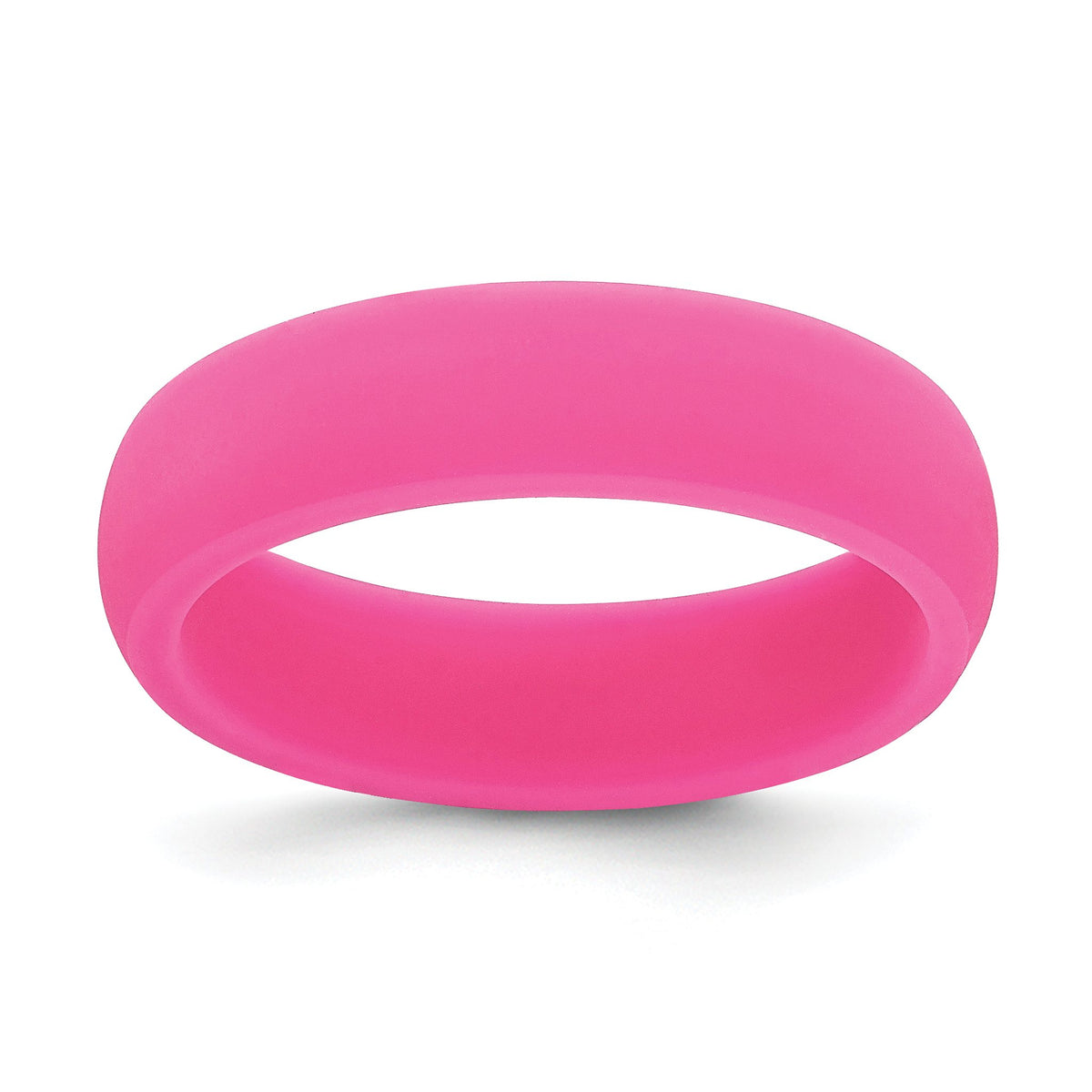 Domed Wedding Band in Hot Pink Silicone, 5.7mm, Size 5–10 - Sophia Jewelers Main image