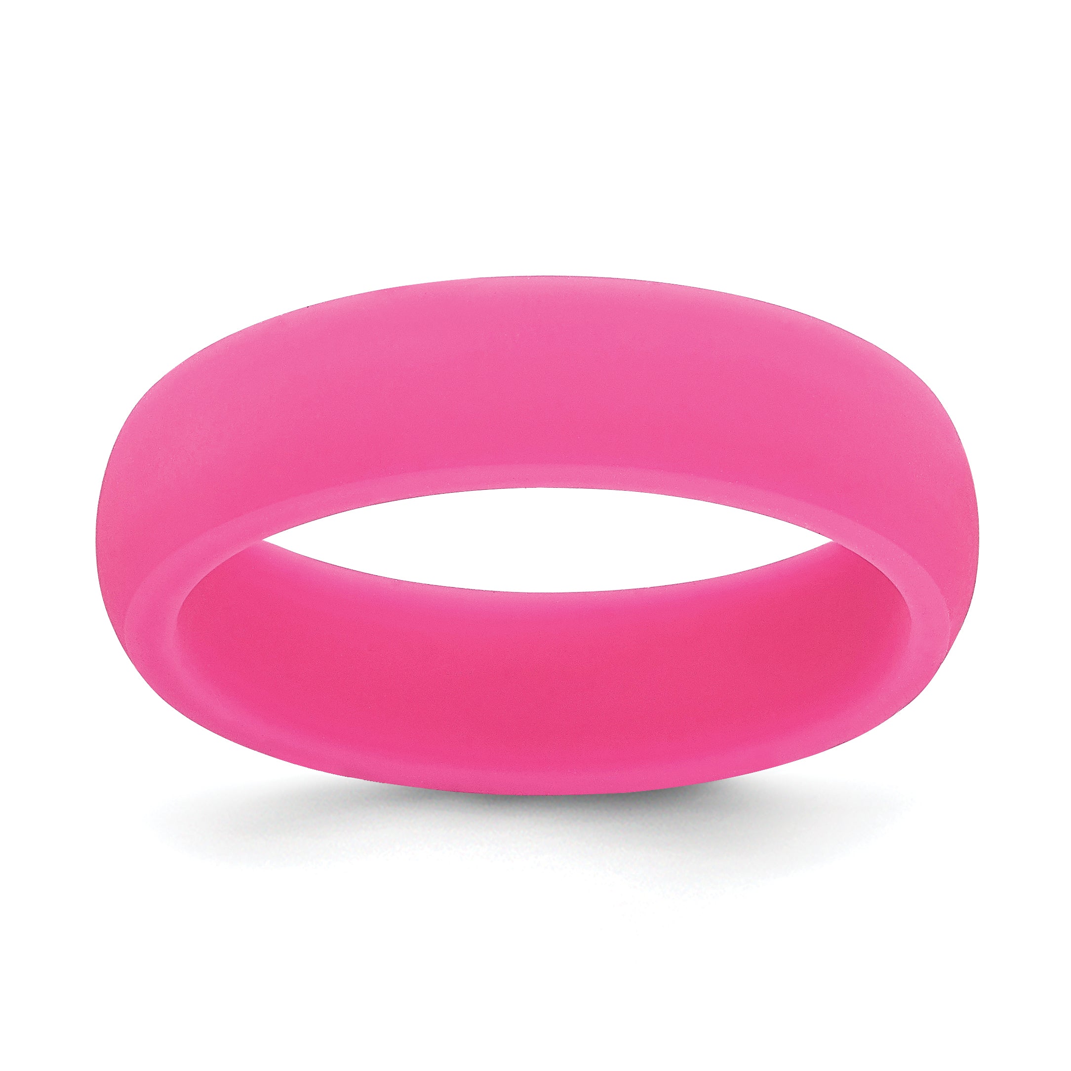 Silicone Hot Pink 5.7mm Domed Band Size 9