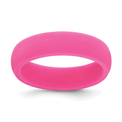 Silicone Hot Pink 5.7mm Domed Band Size 9