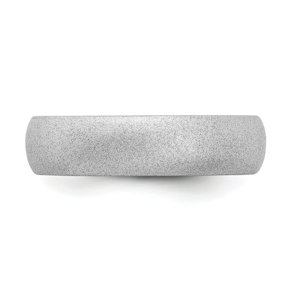Silicone Silver Metallic 5.7mm Domed Band Size 9