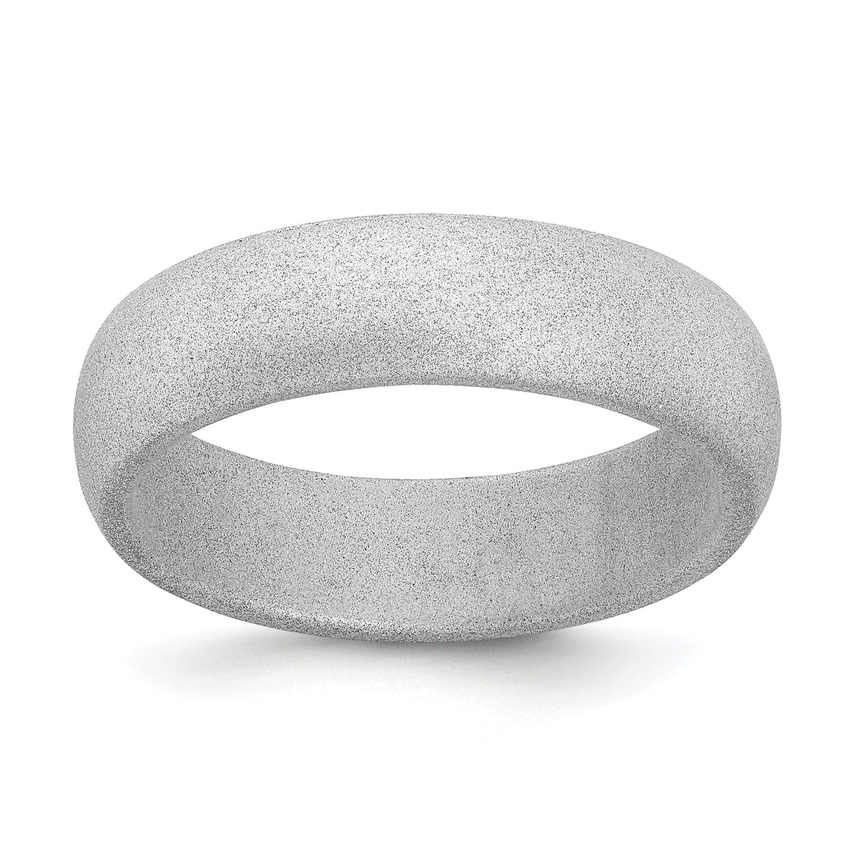 Domed Wedding Band in Metallic Silver-Tone Silicone, 5.7mm, Size 5–10 - Sophia Jewelers Main image