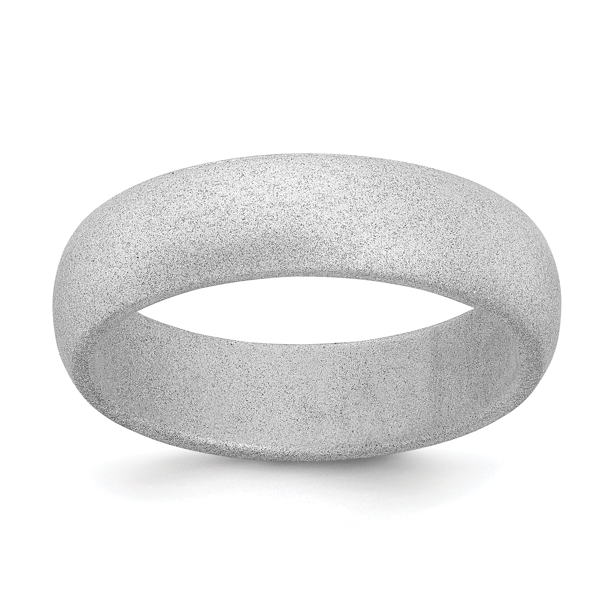 Silicone Silver Metallic 5.7mm Domed Band Size 9 Main image