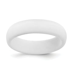 Silicone White 5.7mm Domed Band Size 9