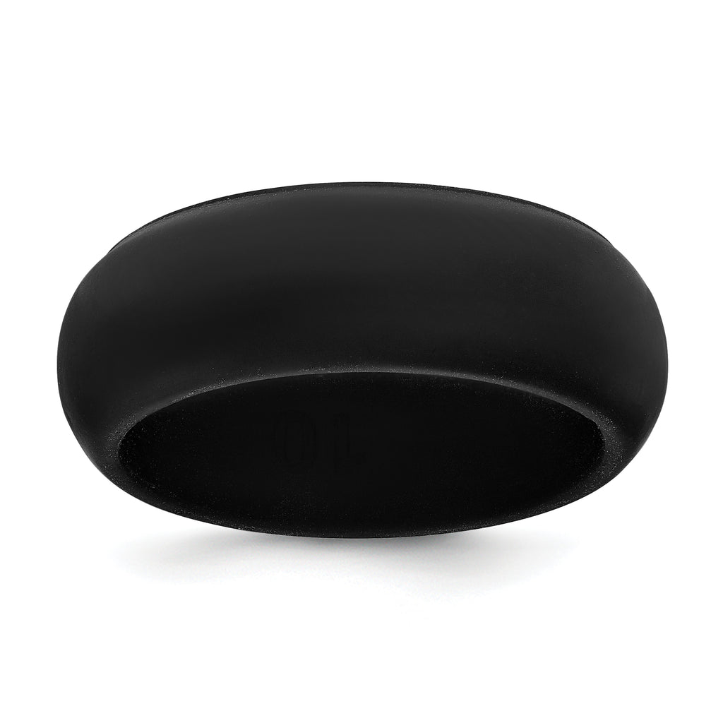 Silicone Black 8mm Domed Band