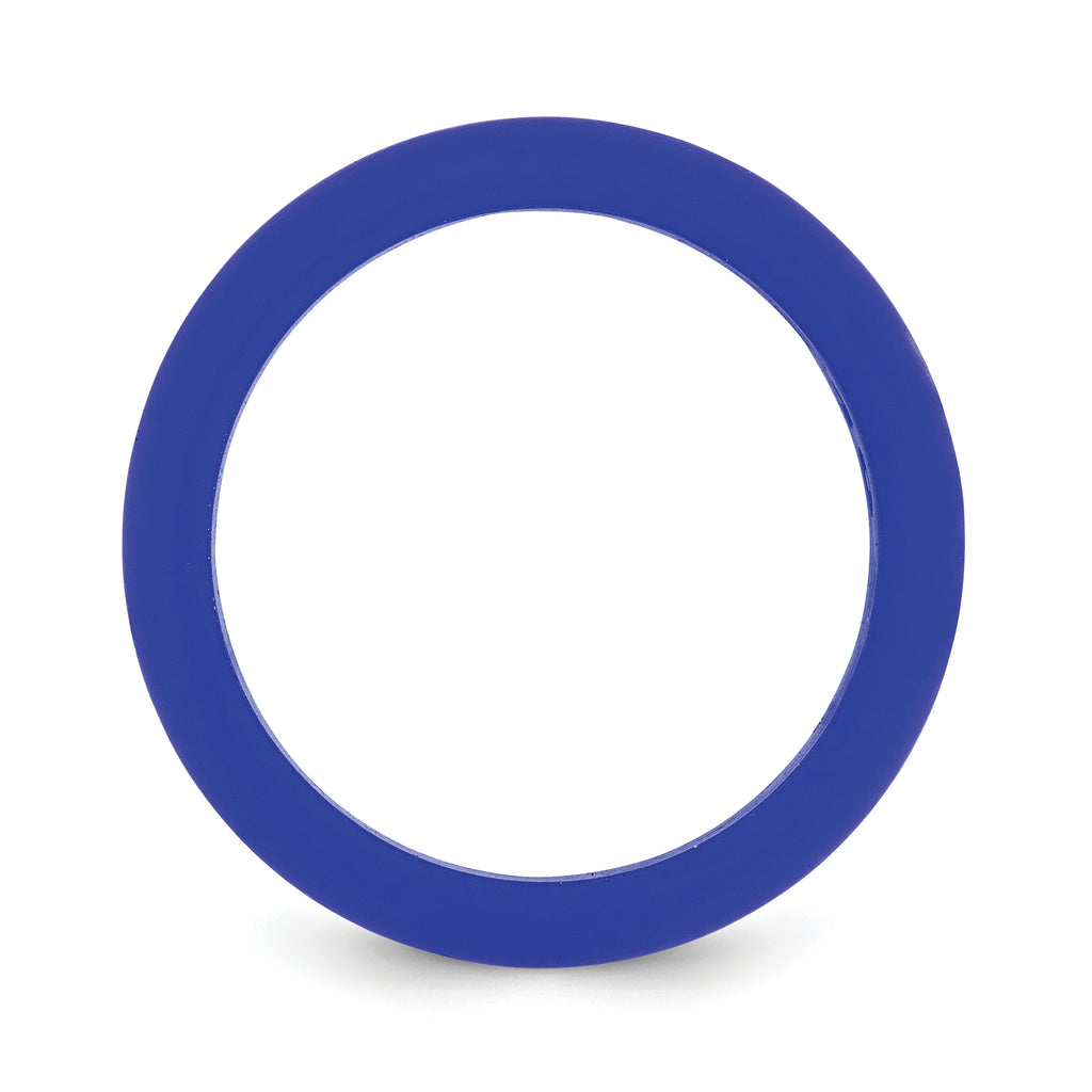 Silicone Blue 8mm Domed Band Size 9