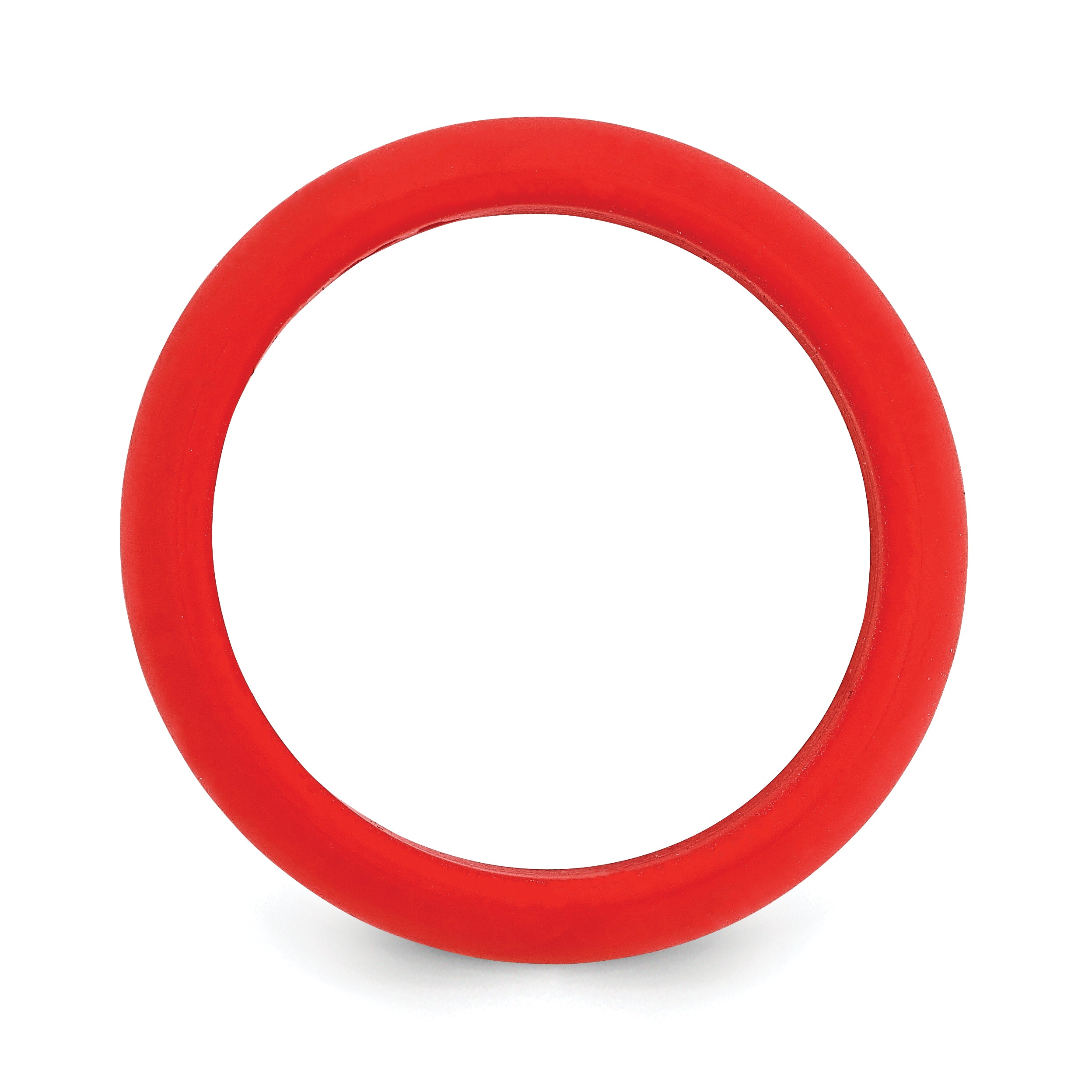 Silicone Red 8mm Domed Band Size 9