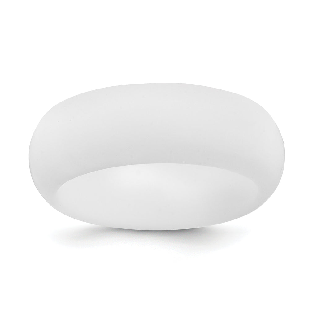 Silicone White 8mm Domed Band Size 9