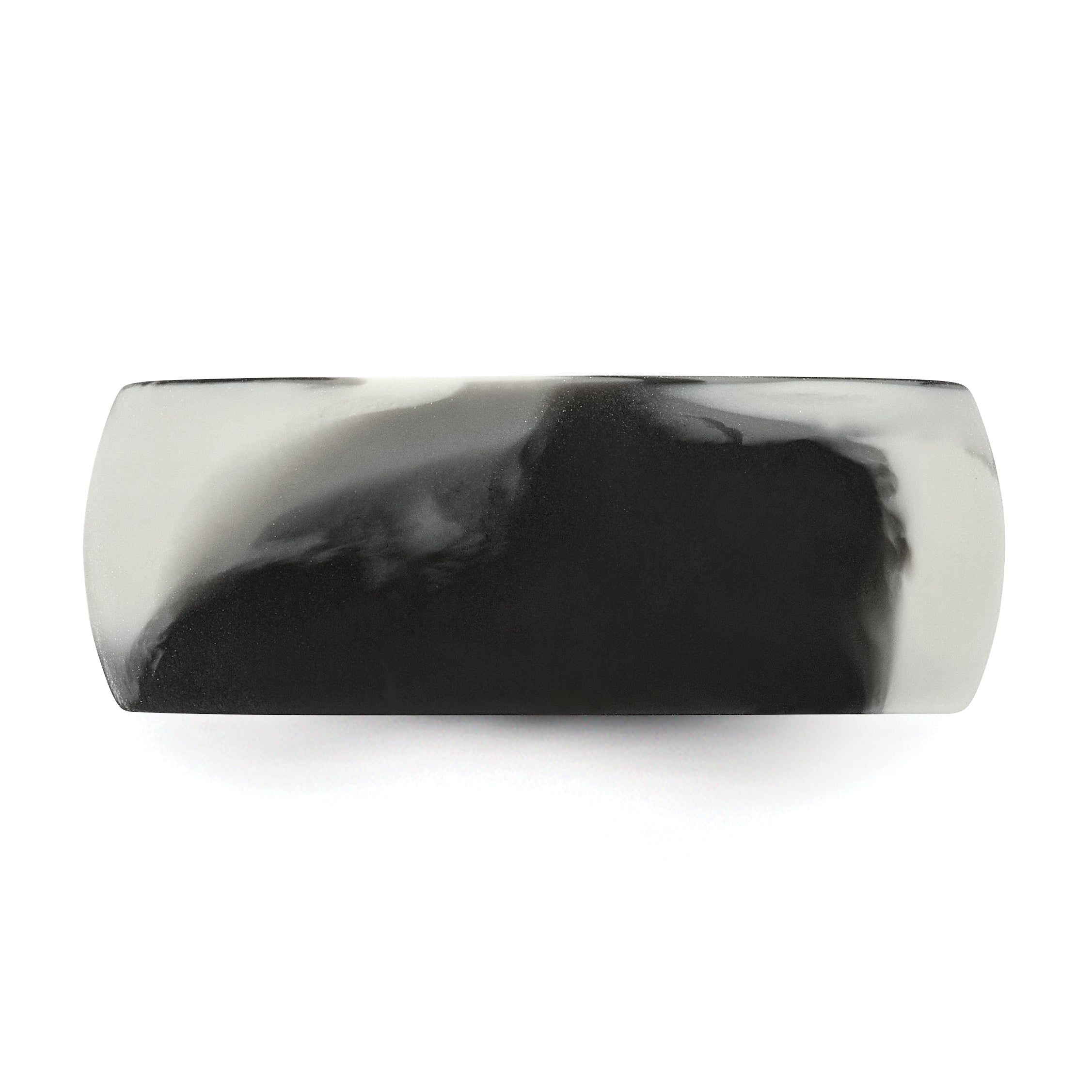 Silicone Black and Grey Camouflage 8.7mm Domed Band Size 9