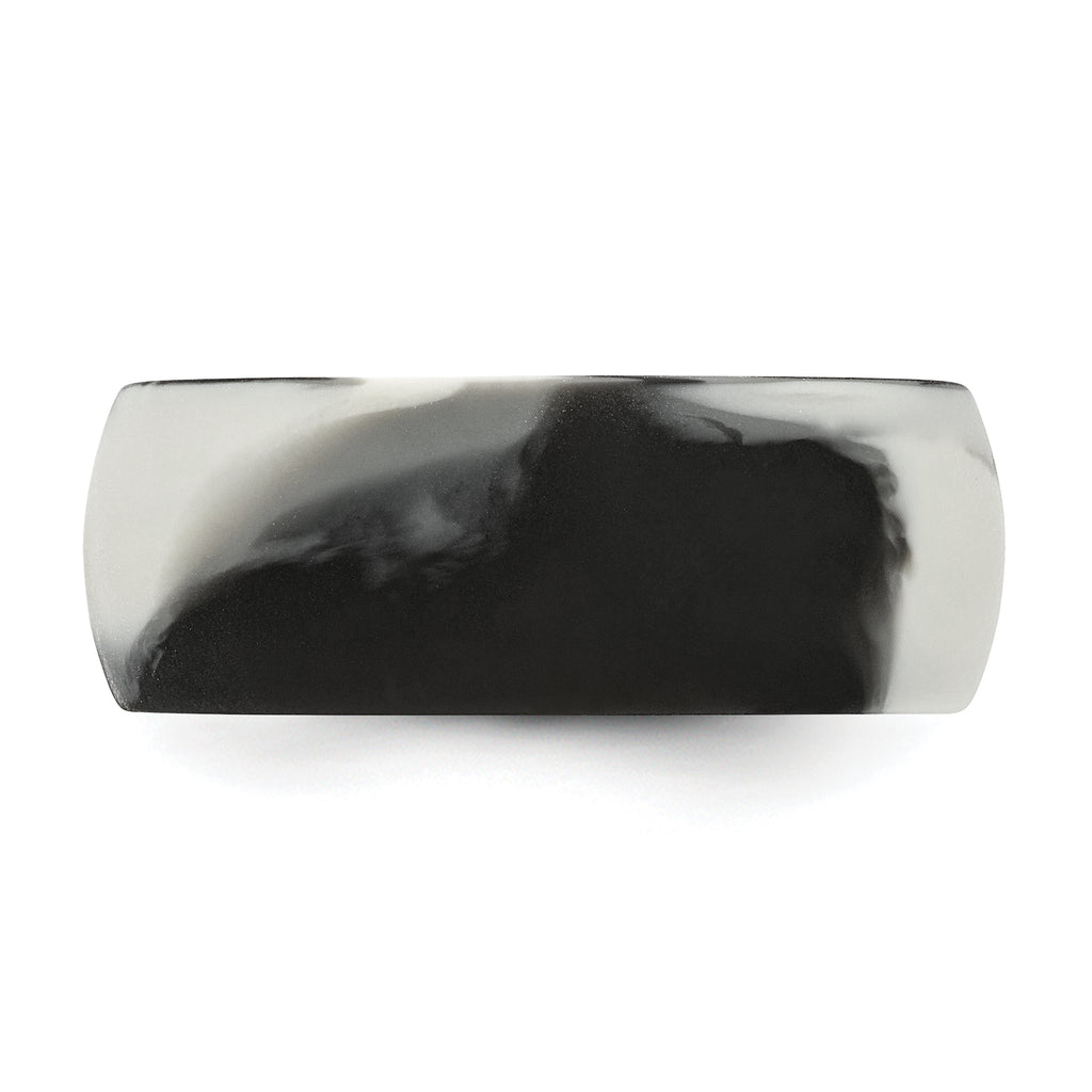 Silicone Black and Grey Camouflage 8.7mm Domed Band Size 9