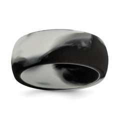 Silicone Black and Grey Camouflage 8.7mm Domed Band Size 9