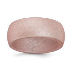 Silicone Pink Metallic 8.7mm Domed Band Size 9