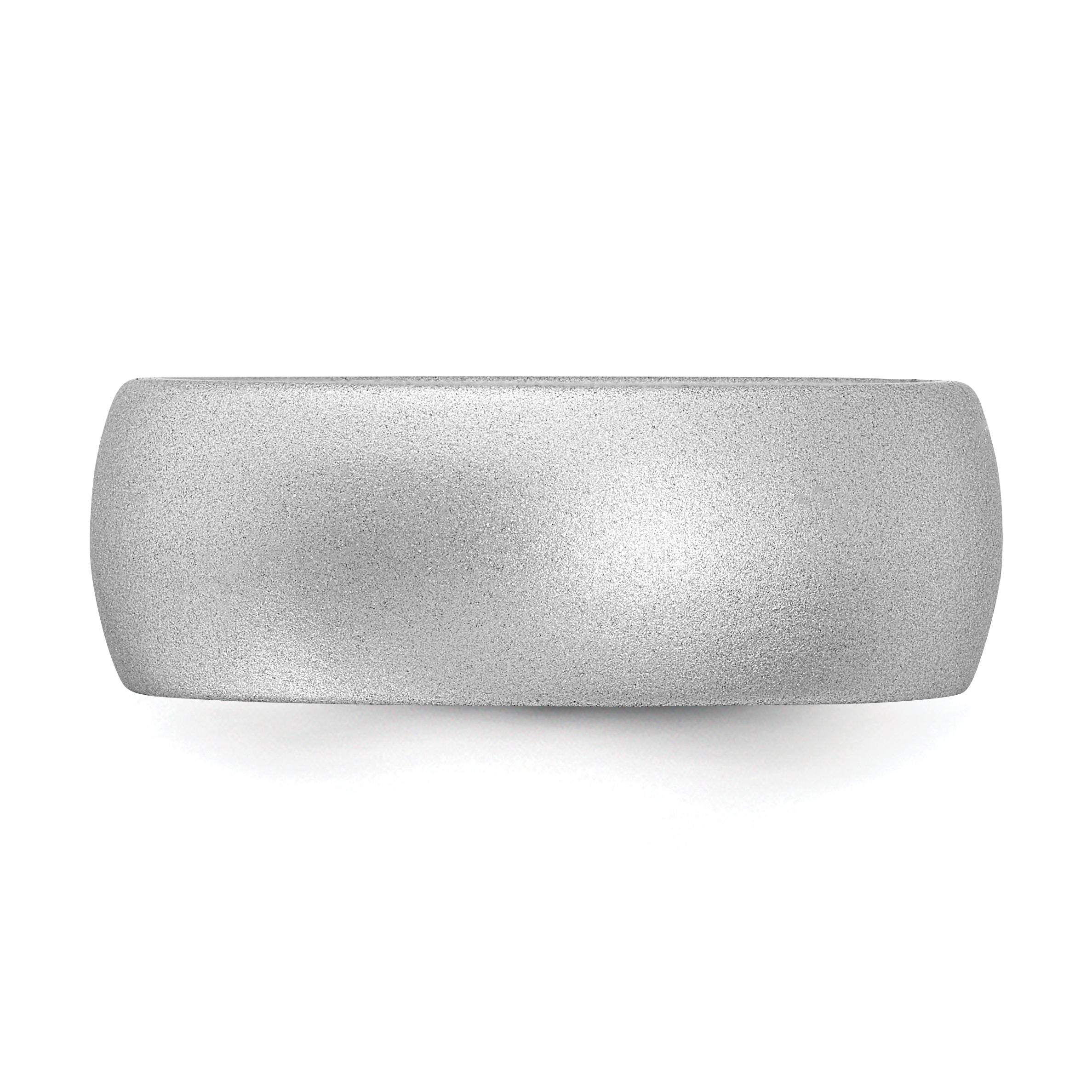 Silicone Silver Metallic 8.7mm Domed Band Size 9