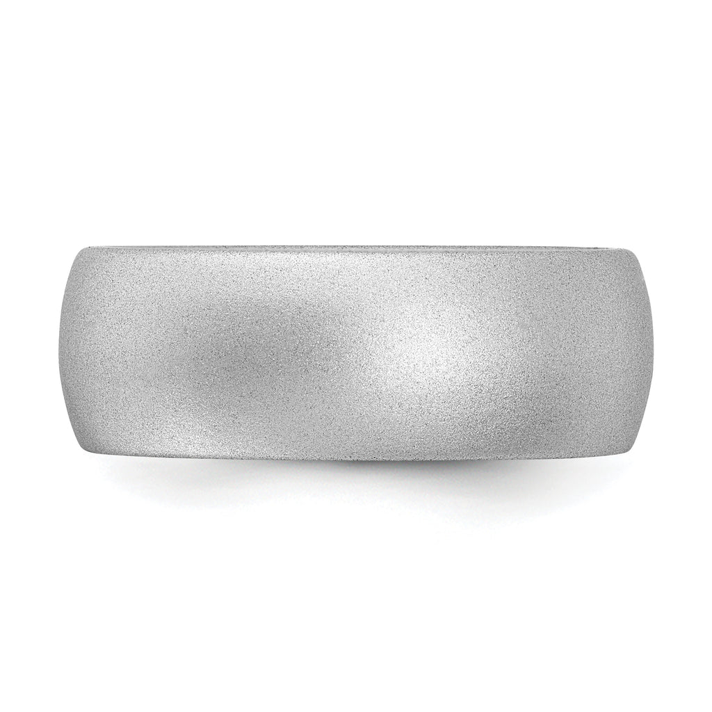 Silicone Silver Metallic 8.7mm Domed Band Size 9