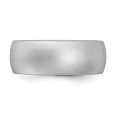 Silicone Silver Metallic 8.7mm Domed Band Size 9