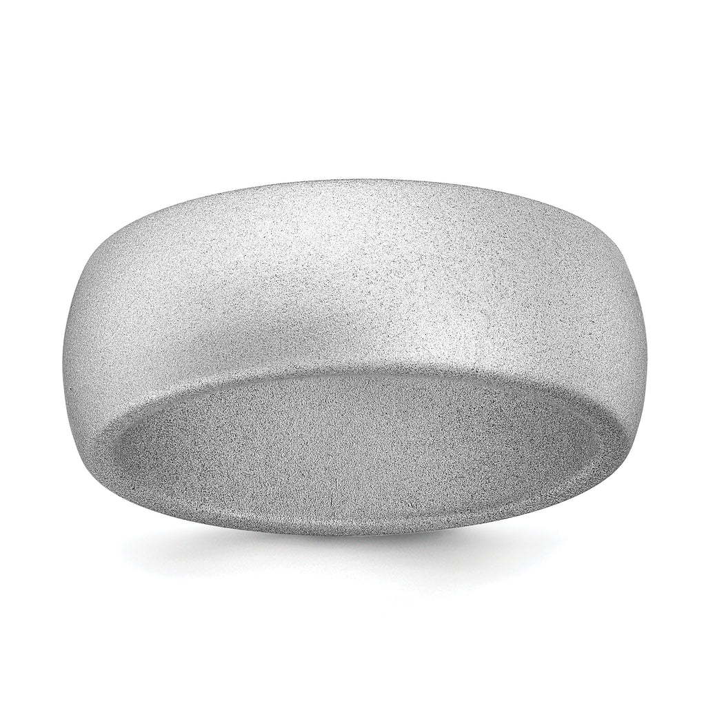 Silicone Silver Metallic 8.7mm Domed Band Size 9
