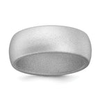 Silicone Silver Metallic 8.7mm Domed Band Size 9