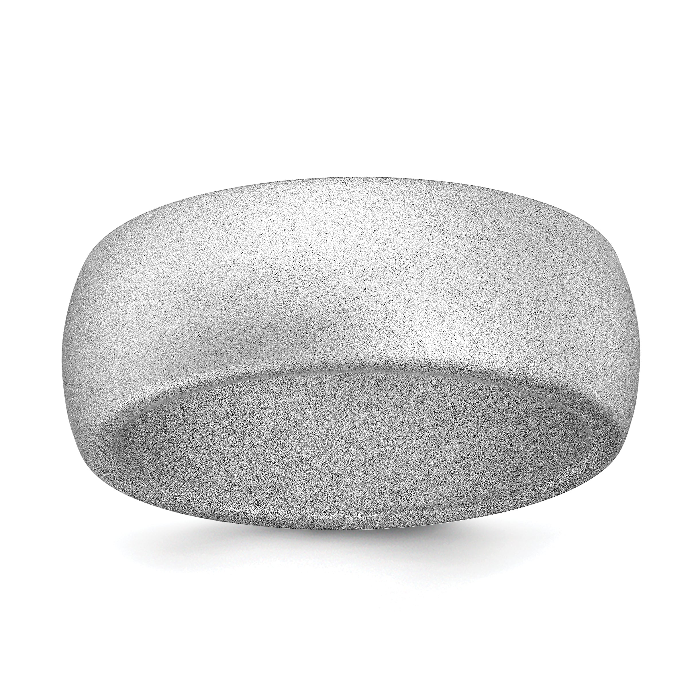 Silicone Silver Metallic 8.7mm Domed Band Size 9