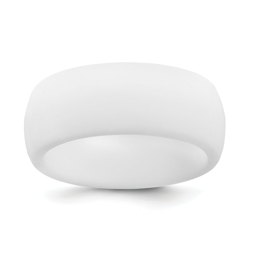 Silicone White 8.7mm Domed Band Size 9