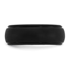 Silicone Black 8mm Ridged Edge Band