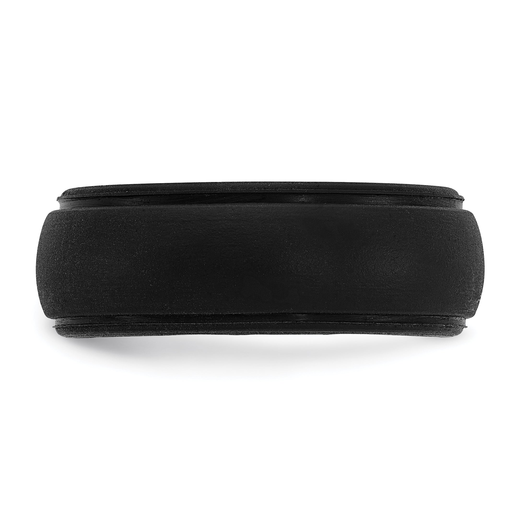 Silicone Black 8mm Ridged Edge Band