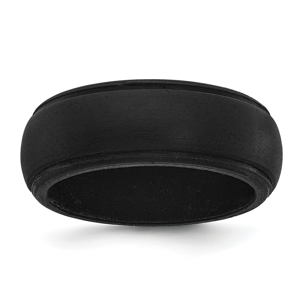 Ridged Edge Wedding Band in Black Silicone, 8mm, Size 7–14 - Sophia Jewelers Main image