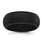 Silicone Black 8mm Ridged Edge Band