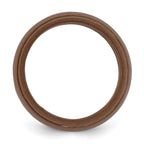 Silicone Bronze Metallic 8mm Ridged Edge Band Size 9