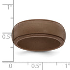 Silicone Bronze Metallic 8mm Ridged Edge Band Size 9