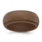Silicone Bronze Metallic 8mm Ridged Edge Band Size 9