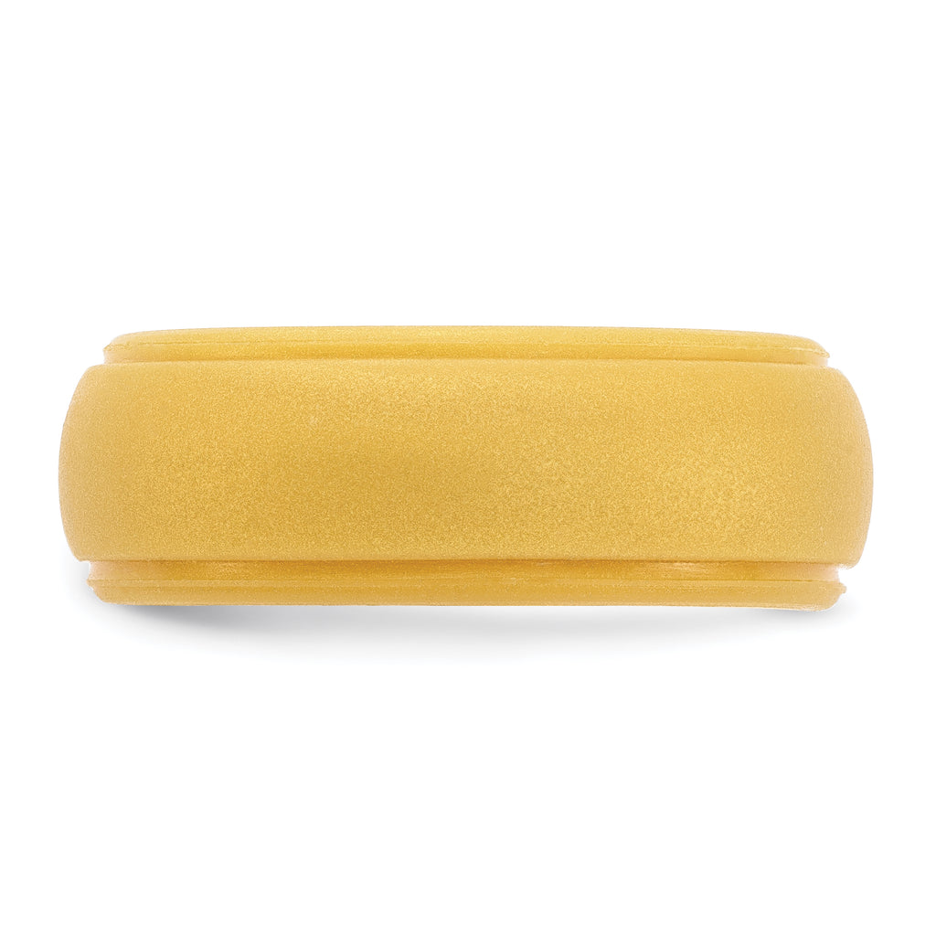 Silicone Gold Metallic 8mm Ridged Edge Band Size 9