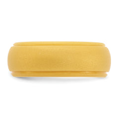 Silicone Gold Metallic 8mm Ridged Edge Band Size 9