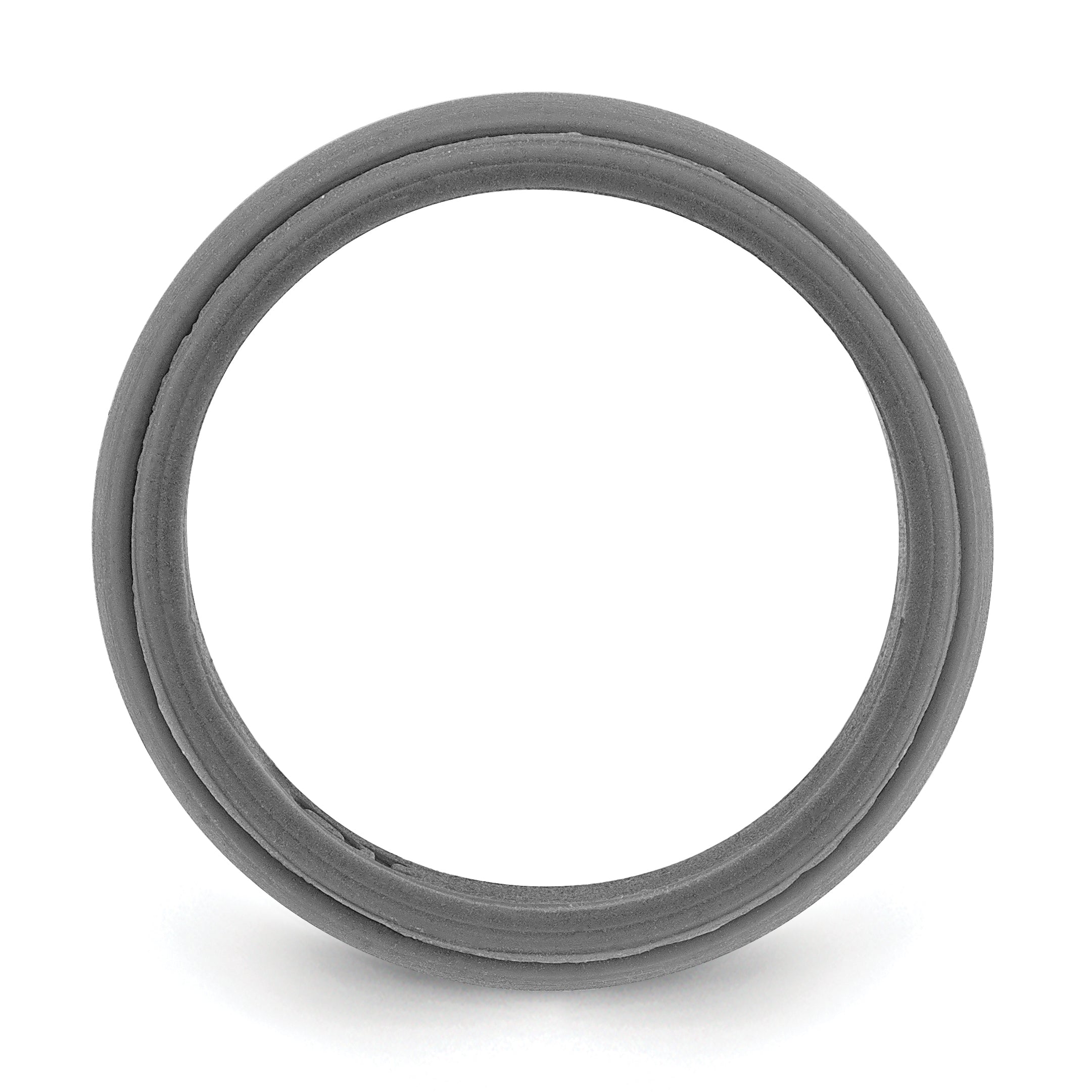 Ridged Edge Wedding Band in Dark Grey Silicone, 8mm Secondary image