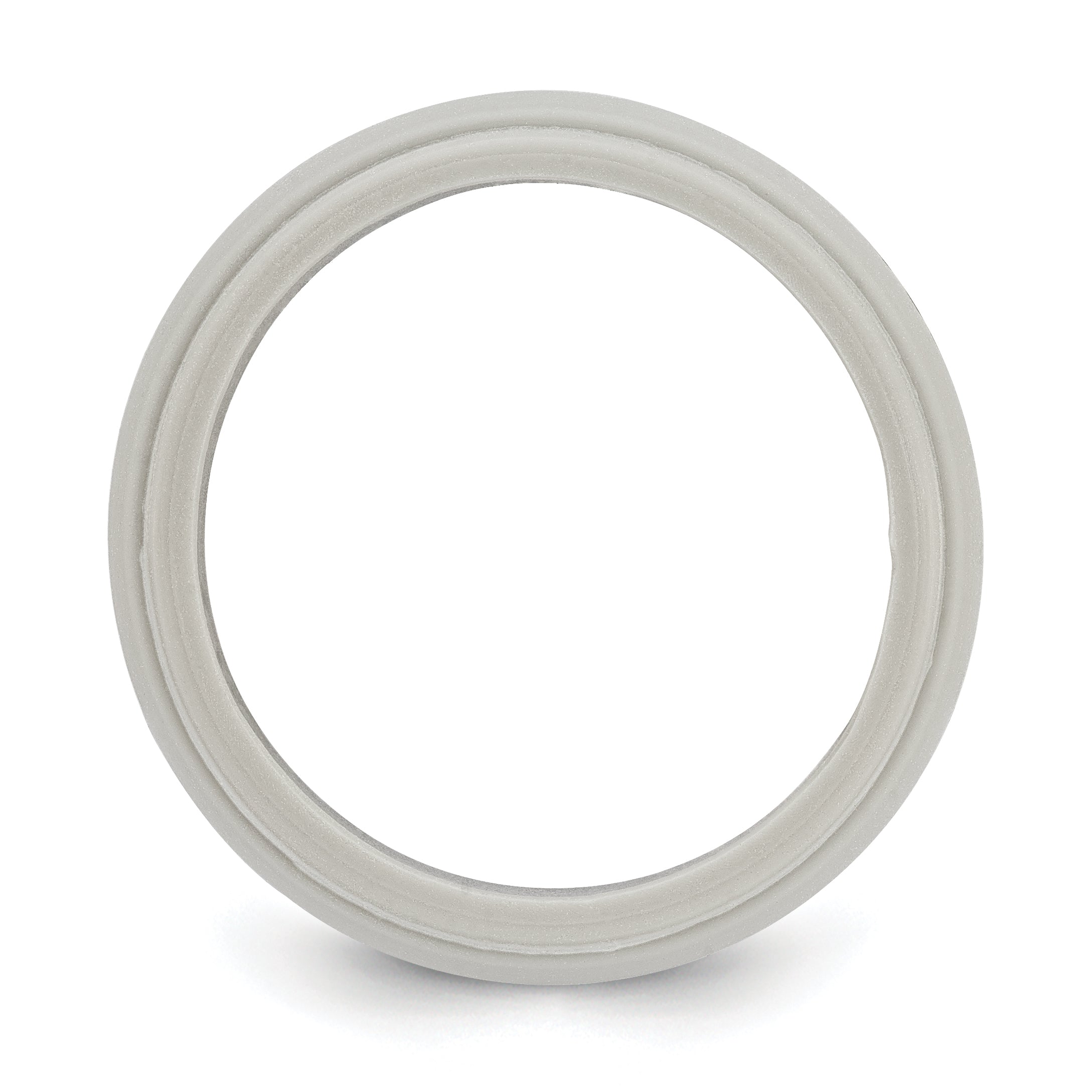 Silicone Grey 8mm Ridged Edge Band Size 9