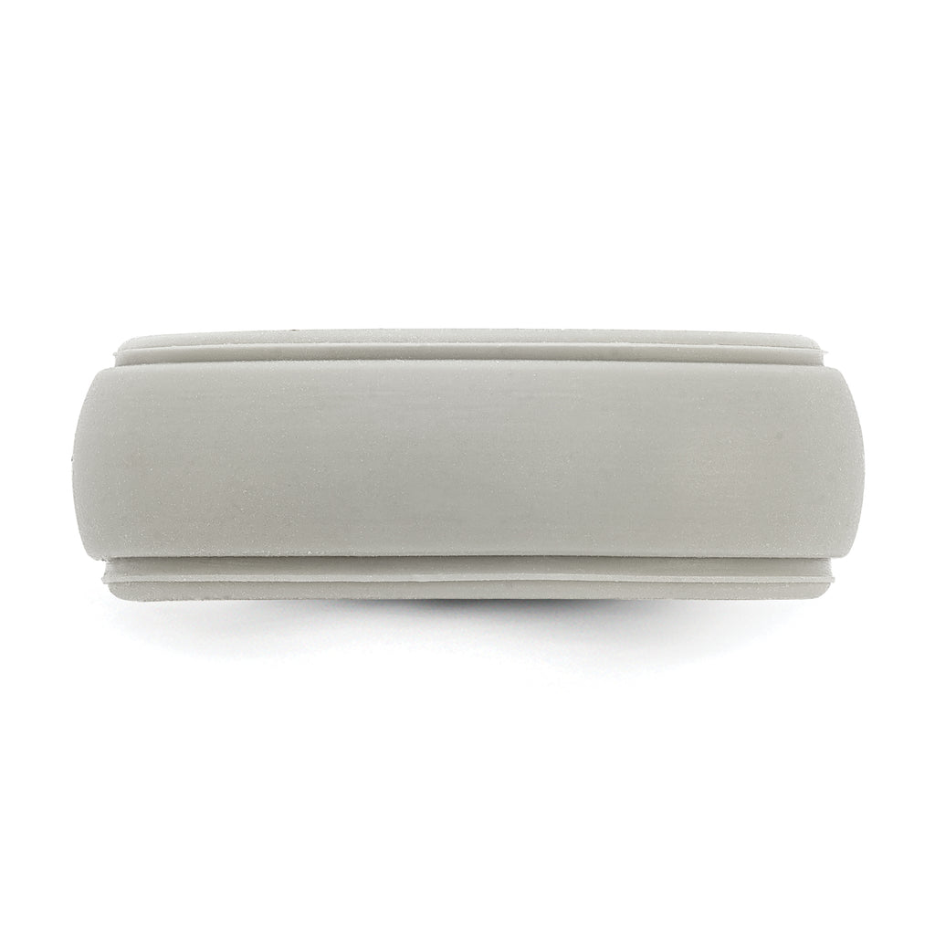 Silicone Grey 8mm Ridged Edge Band Size 9