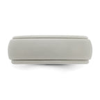 Silicone Grey 8mm Ridged Edge Band Size 9