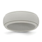 Silicone Grey 8mm Ridged Edge Band Size 9
